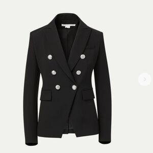 NWT Miller Dickey JacketBlack Flap-Pocket Double-Breasted Blazer Sz 2